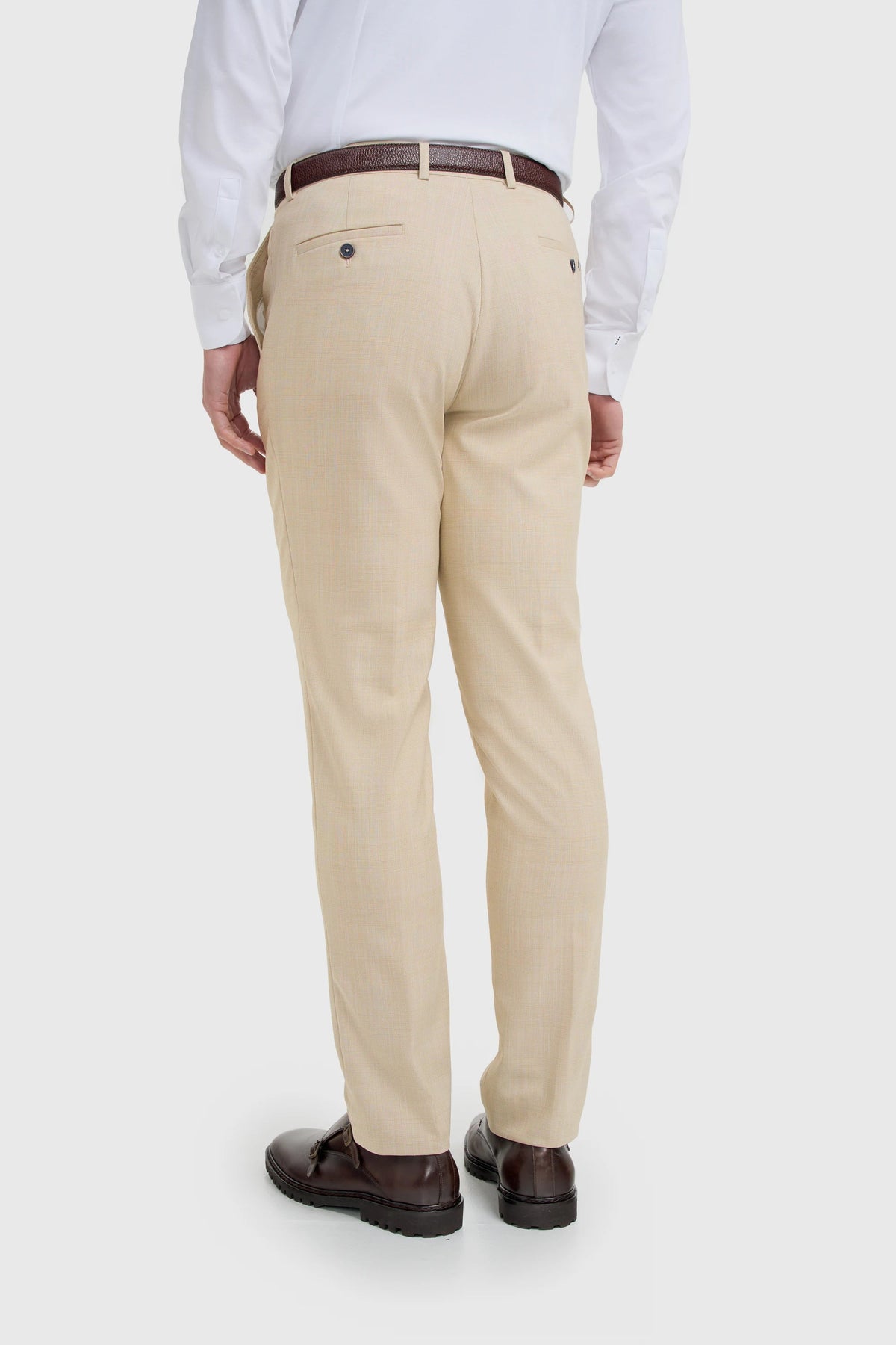 Camden - Herrbyxor i beige rutmönster