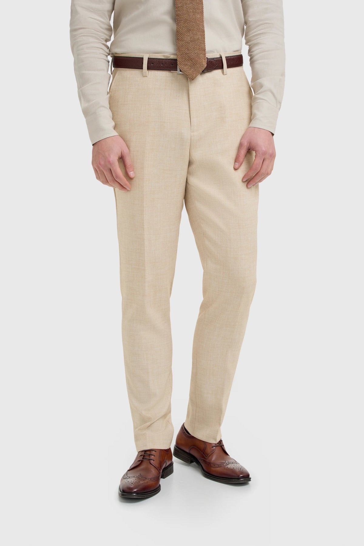Malibu - Herrbyxor med beige textur