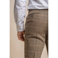 Albert - Herrbyxor i tweed med bruna detaljer