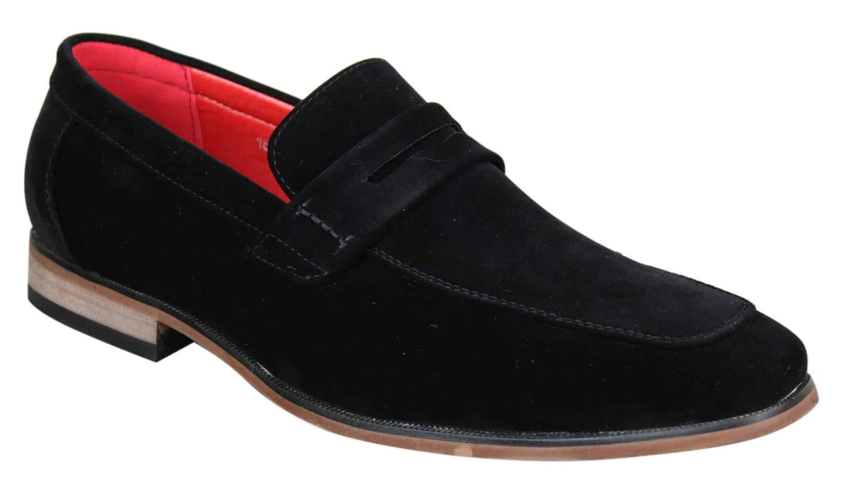 Fiorello 1807 - Herrskor i mocka med konstläder, klassiska loafers i italiensk design