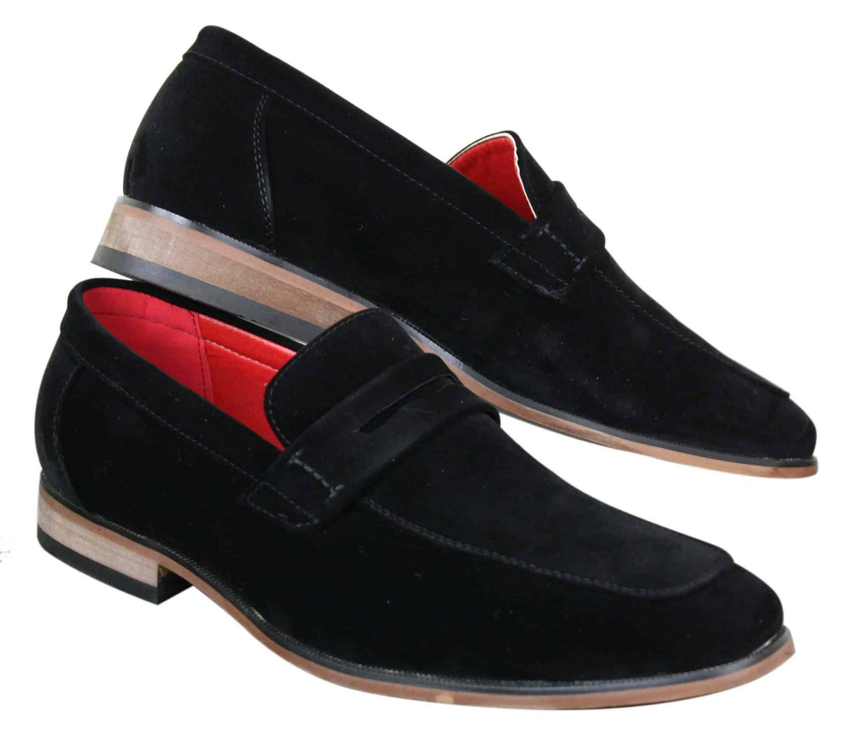 Fiorello 1807 - Herrskor i mocka med konstläder, klassiska loafers i italiensk design