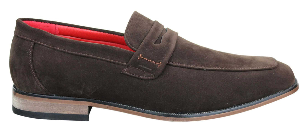 Fiorello 1807 - Herrskor i mocka med konstläder, klassiska loafers i italiensk design