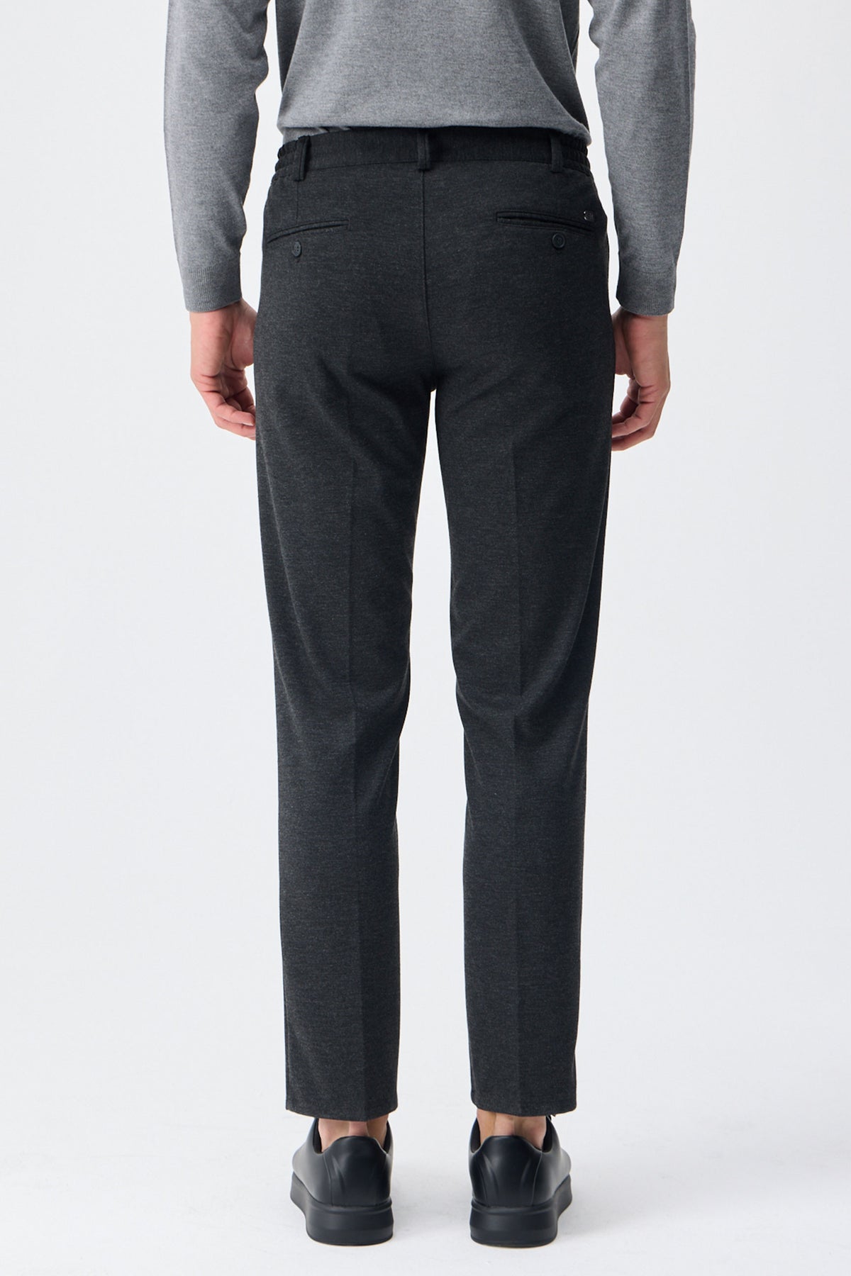 Herrset med antracitgrå mjuk jersey, elegant och casual kavaj och byxor