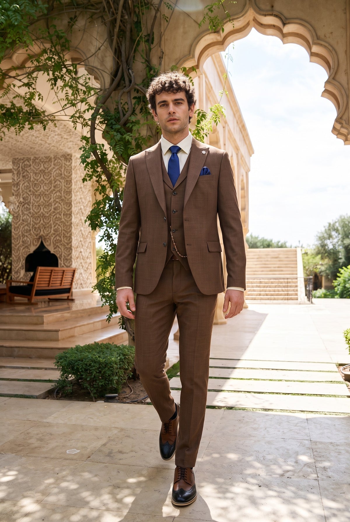 Look #328 styled with James Herrkostym i 3 delar, enfärgad brun med klassisk passform