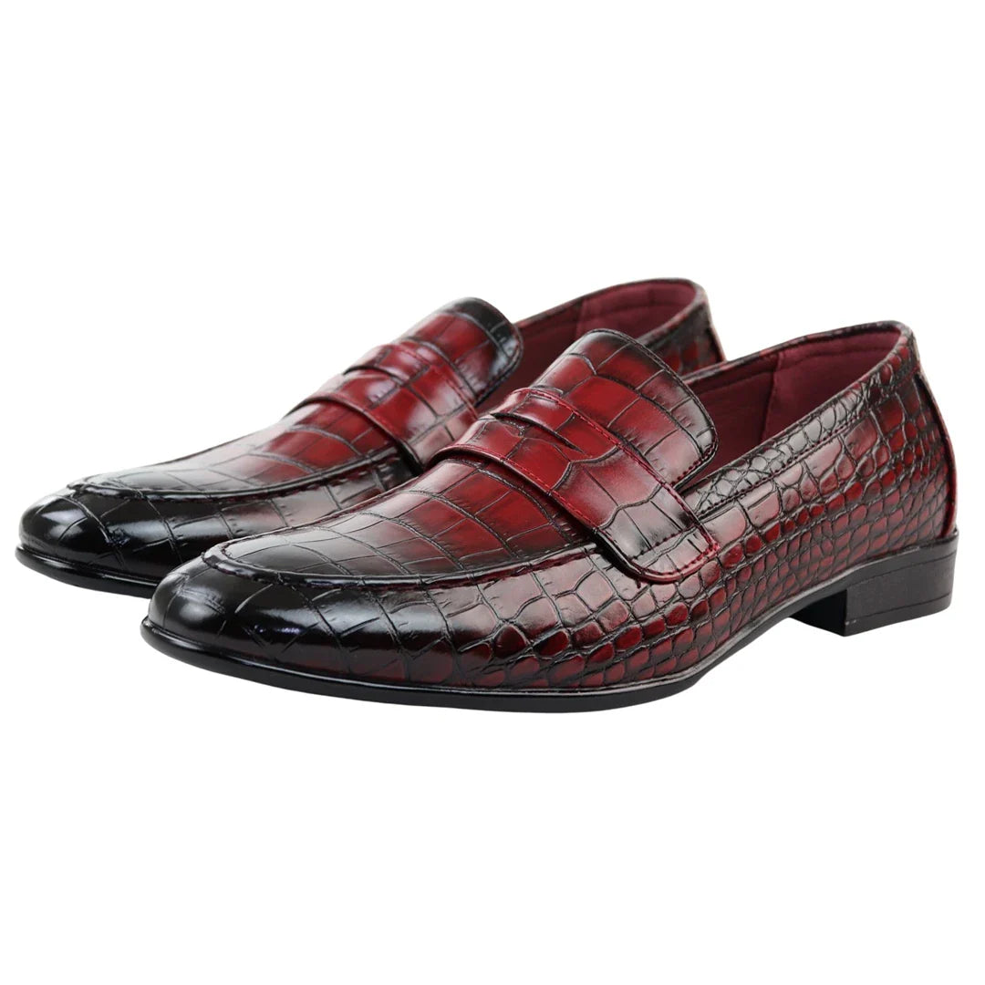 Röda loafers för män
