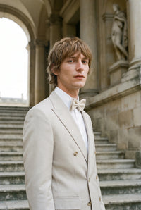 Elfenbensvit fluga med dubbla lager för män
