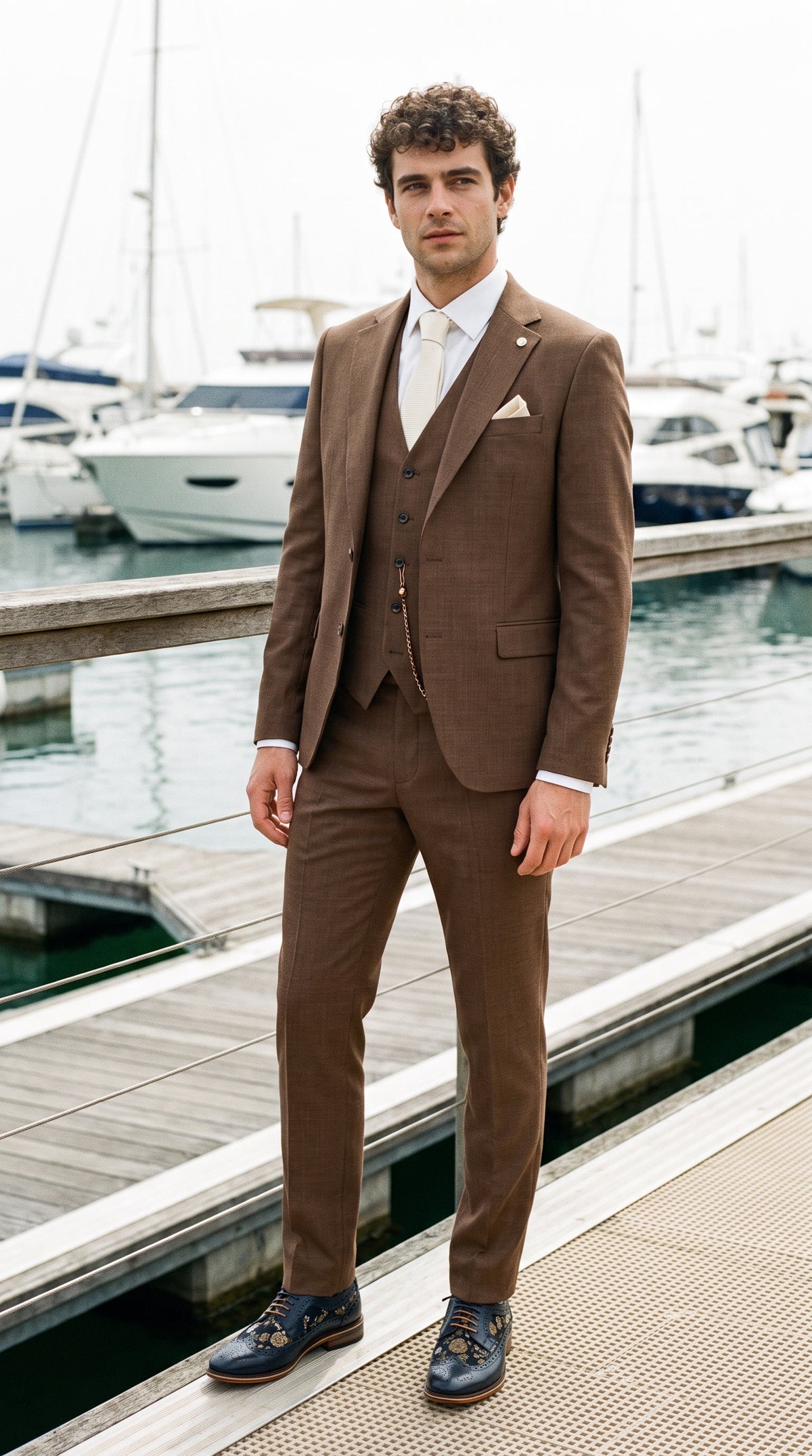 Look #307 styled with James Herrkostym i 3 delar, enfärgad brun med klassisk passform