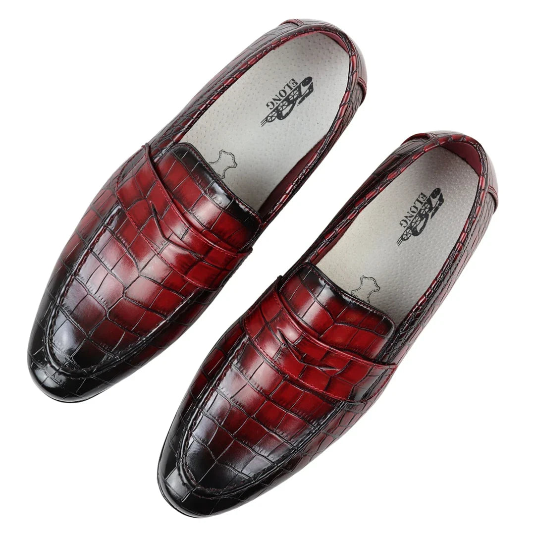 Röda loafers för män