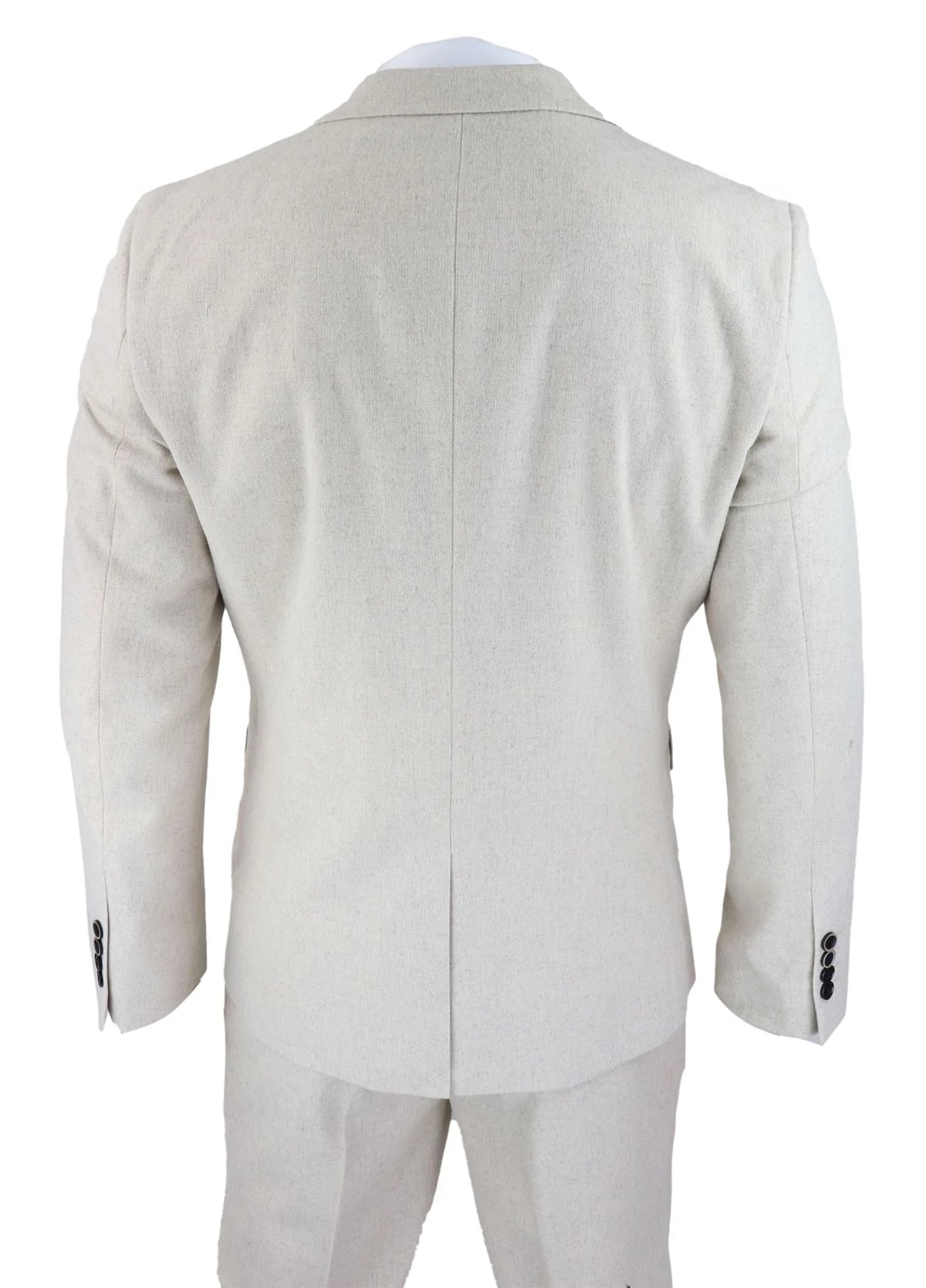 Herrkostym i ull, 3 delad krämbeige, slim fit, klassisk, bröllopsfest, vintage, 1920-tal