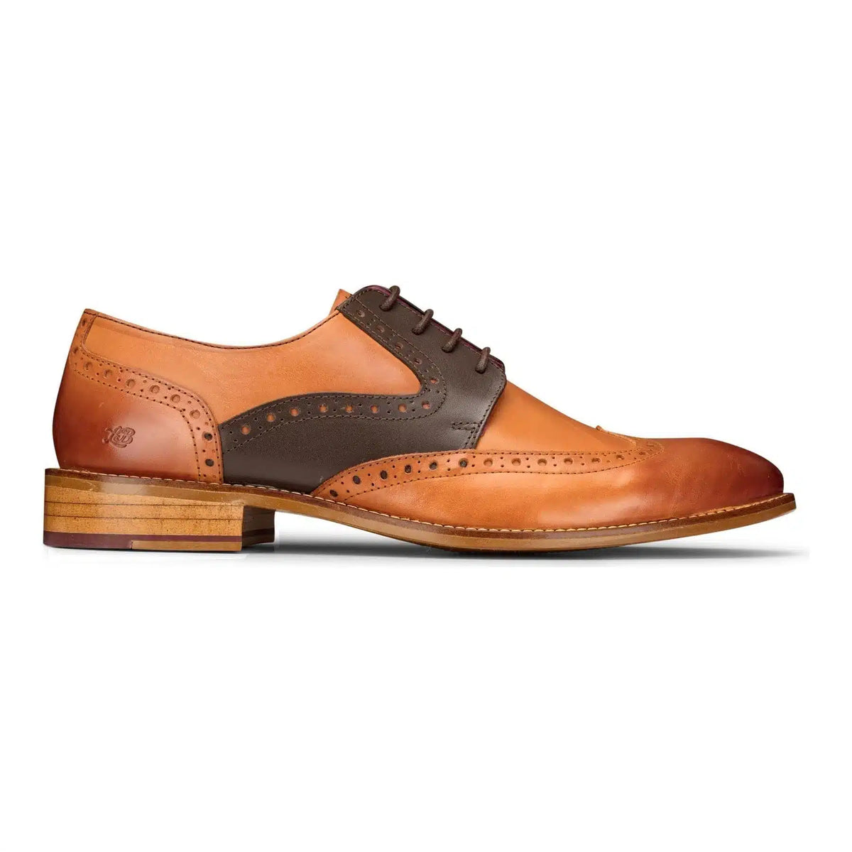 Herr Brun Marinblå Brun Röd Brogue Skor Snörade Klassiska Vintage Formella Äkta Läder