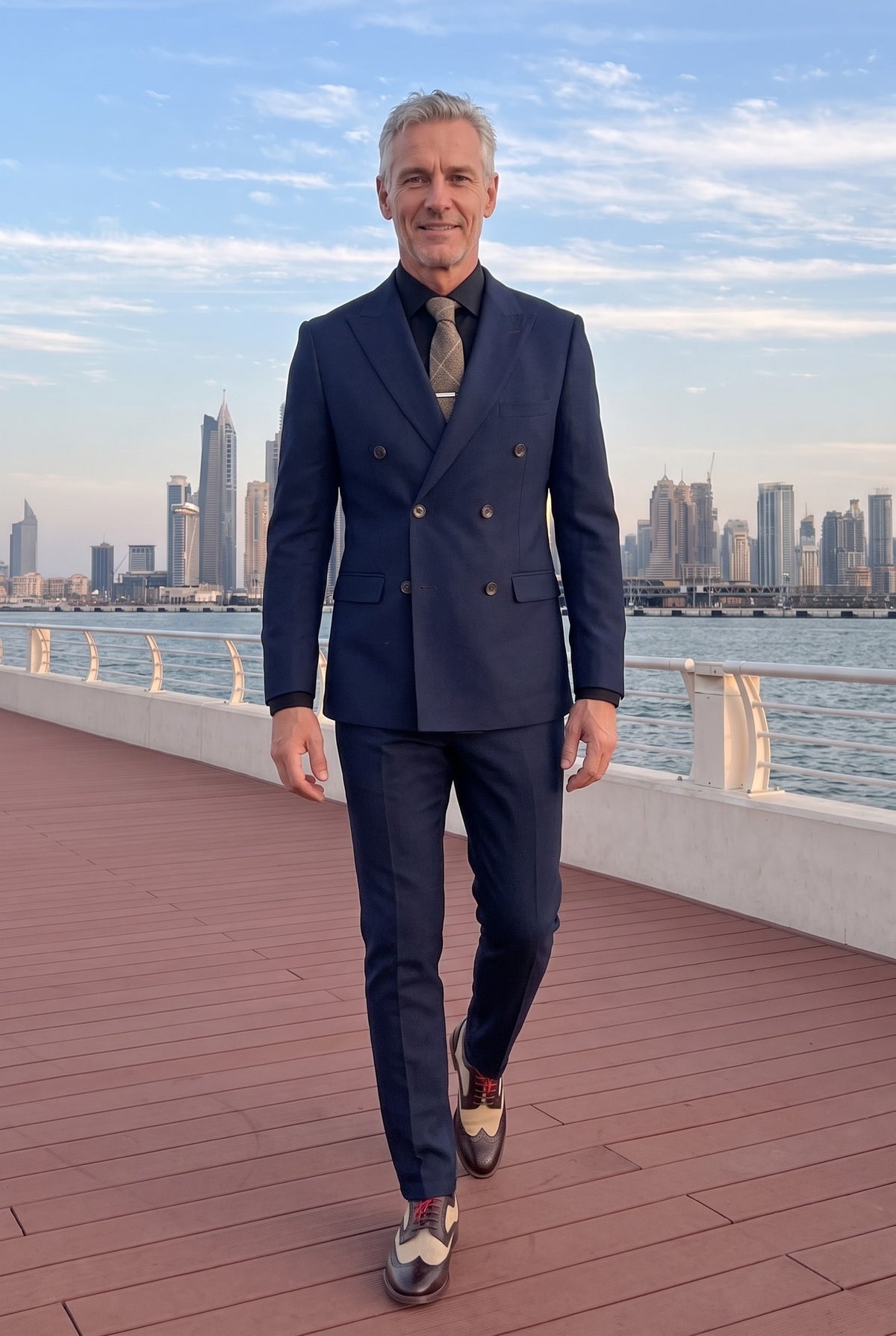 Look #638 styled with Mayfair - Marinblå herrkostym med dubbelknäppning i två delar