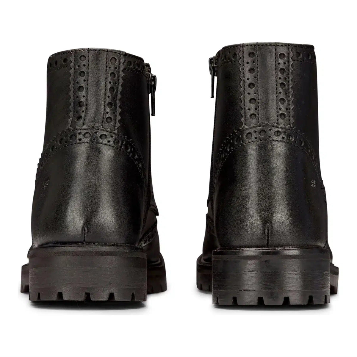 Herr Äkta Läder Snörade Platå Brogue Militärstövlar Punk Rock Svart Brun