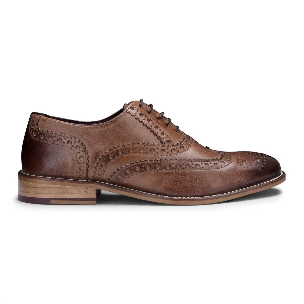 Herrskor i äkta läder, vintage, brogues, 1920-tals mocka, tweed, snörning, eleganta formella skor