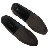 Svarta slip-on loafers i mocka för män, bekväm passform