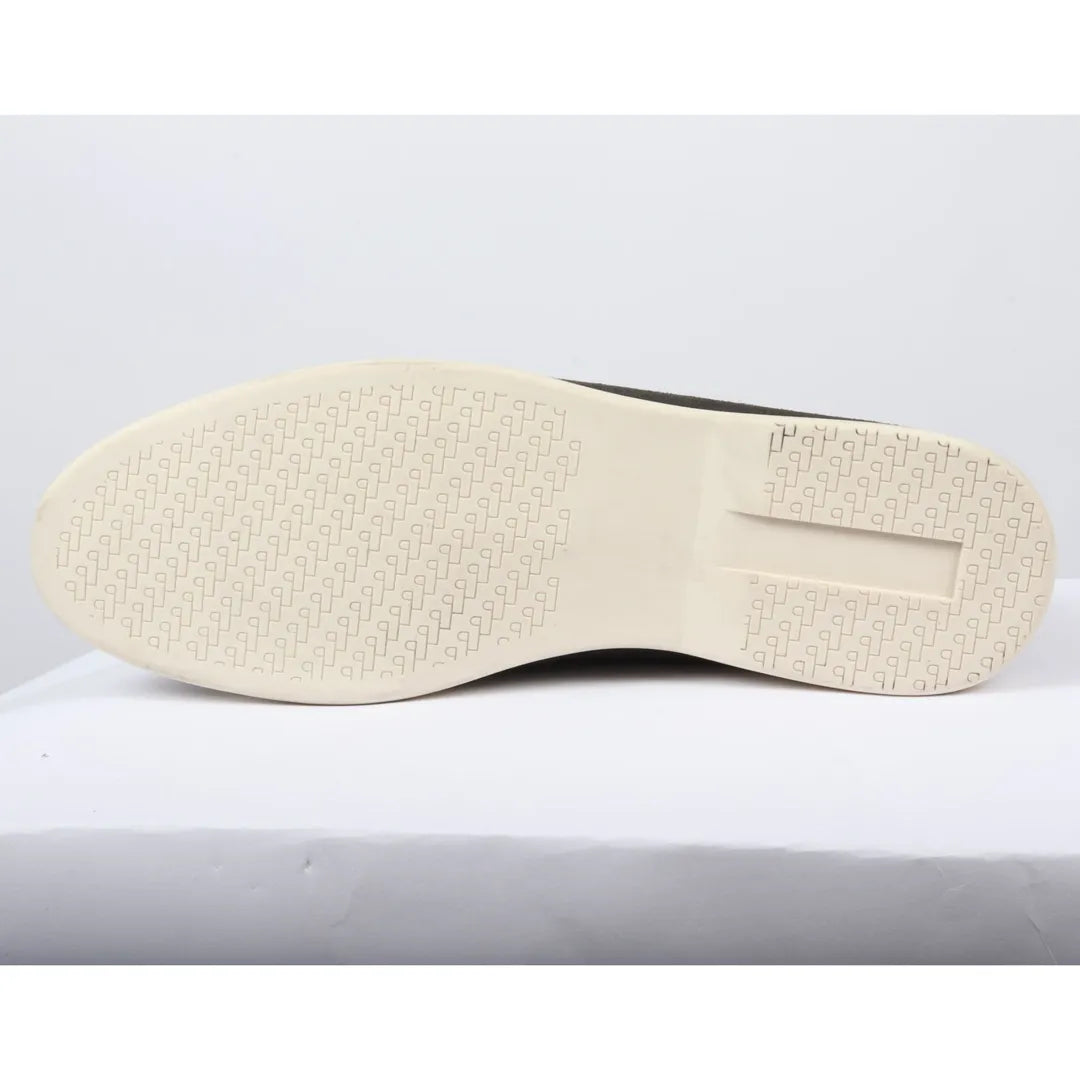 Svarta slip-on loafers i mocka för män, bekväm passform