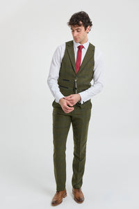 Herrkostym i ull, tweed, grön, blå, brun, rutig, 1920-tals Gatsby