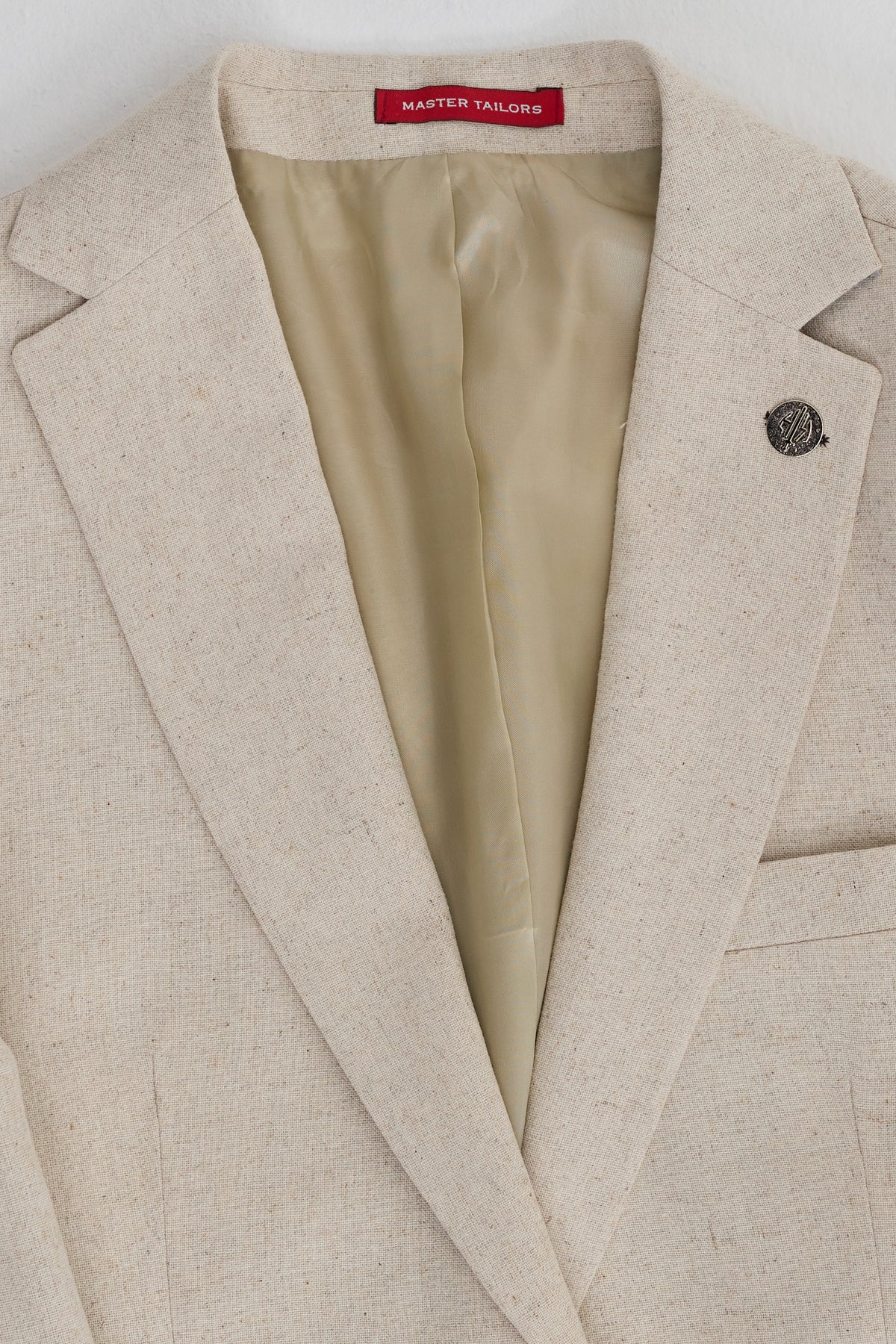 TP-21 Herr Beige 3-delad Sommarkostym i Linne