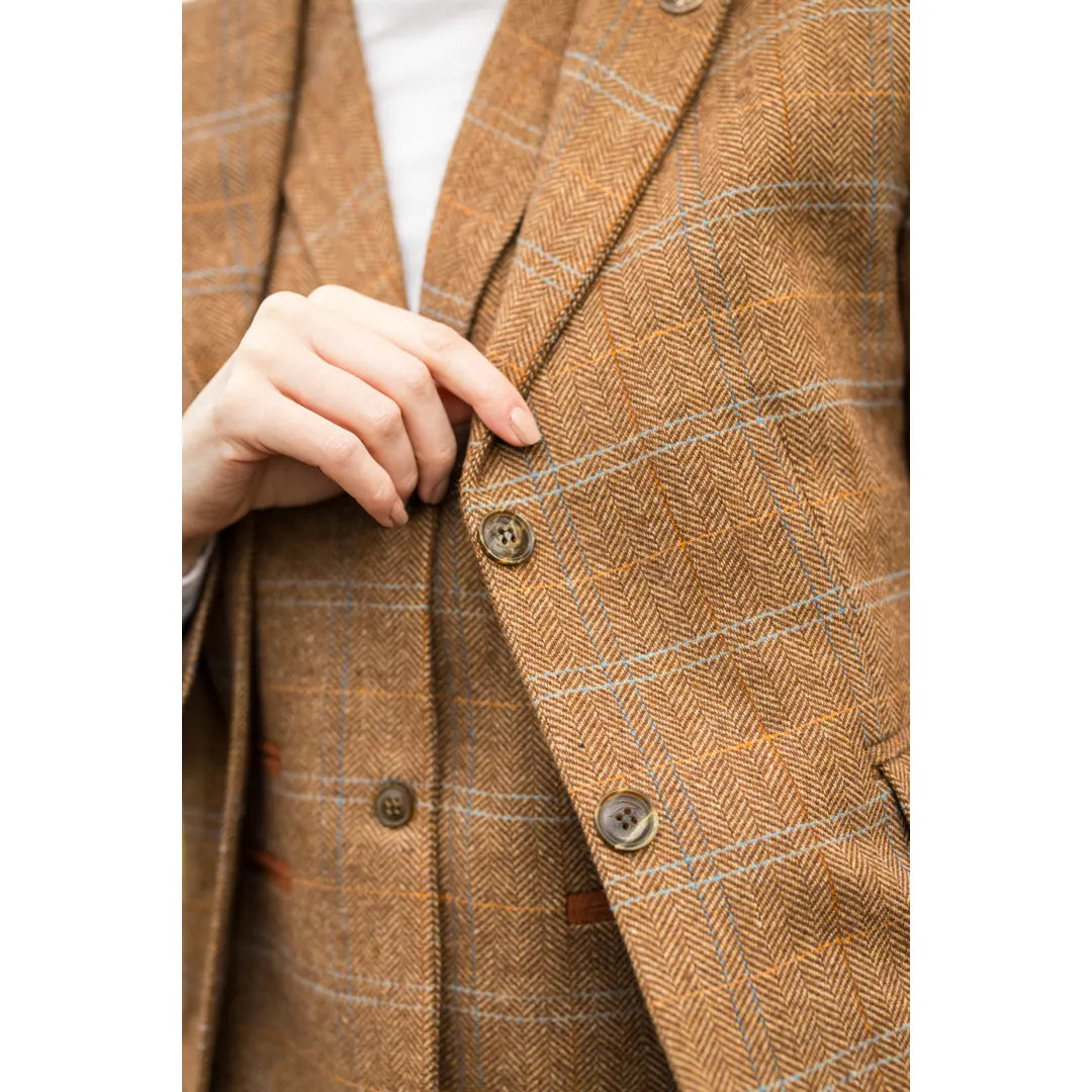 TPSTZ73 - Damväst i ekbrun tweed