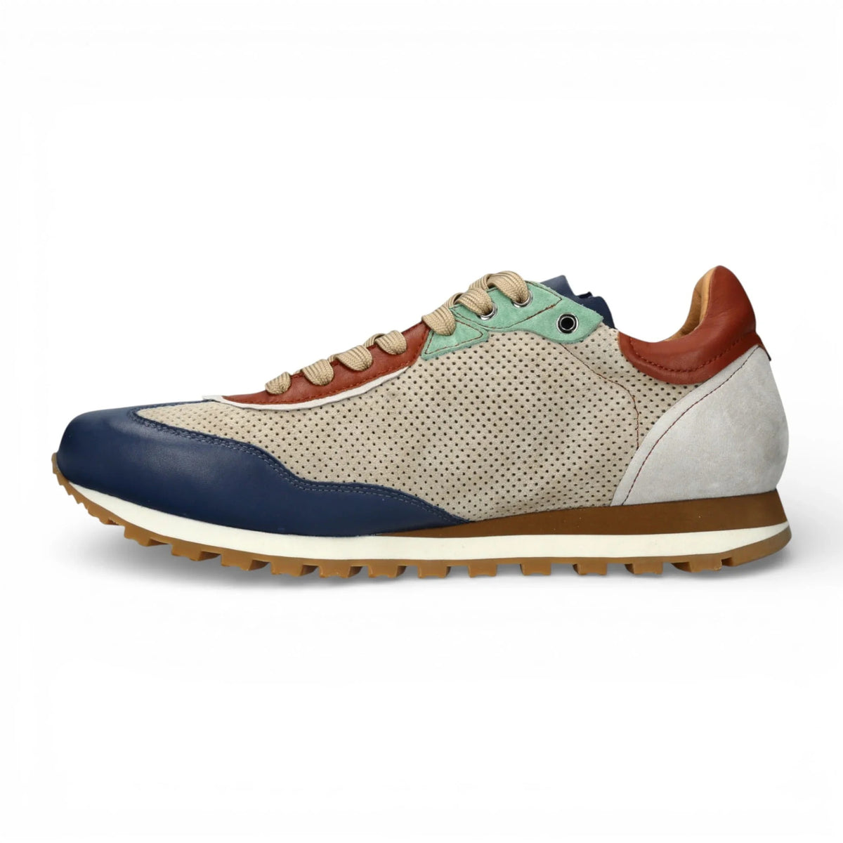 Aglae 02 - Gråblå lädersneakers för män