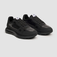 Albany - Svarta andningsbara mesh-sneakers för män