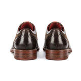 Arlo - Herrskor i brunt läder i tweed, brogue-material