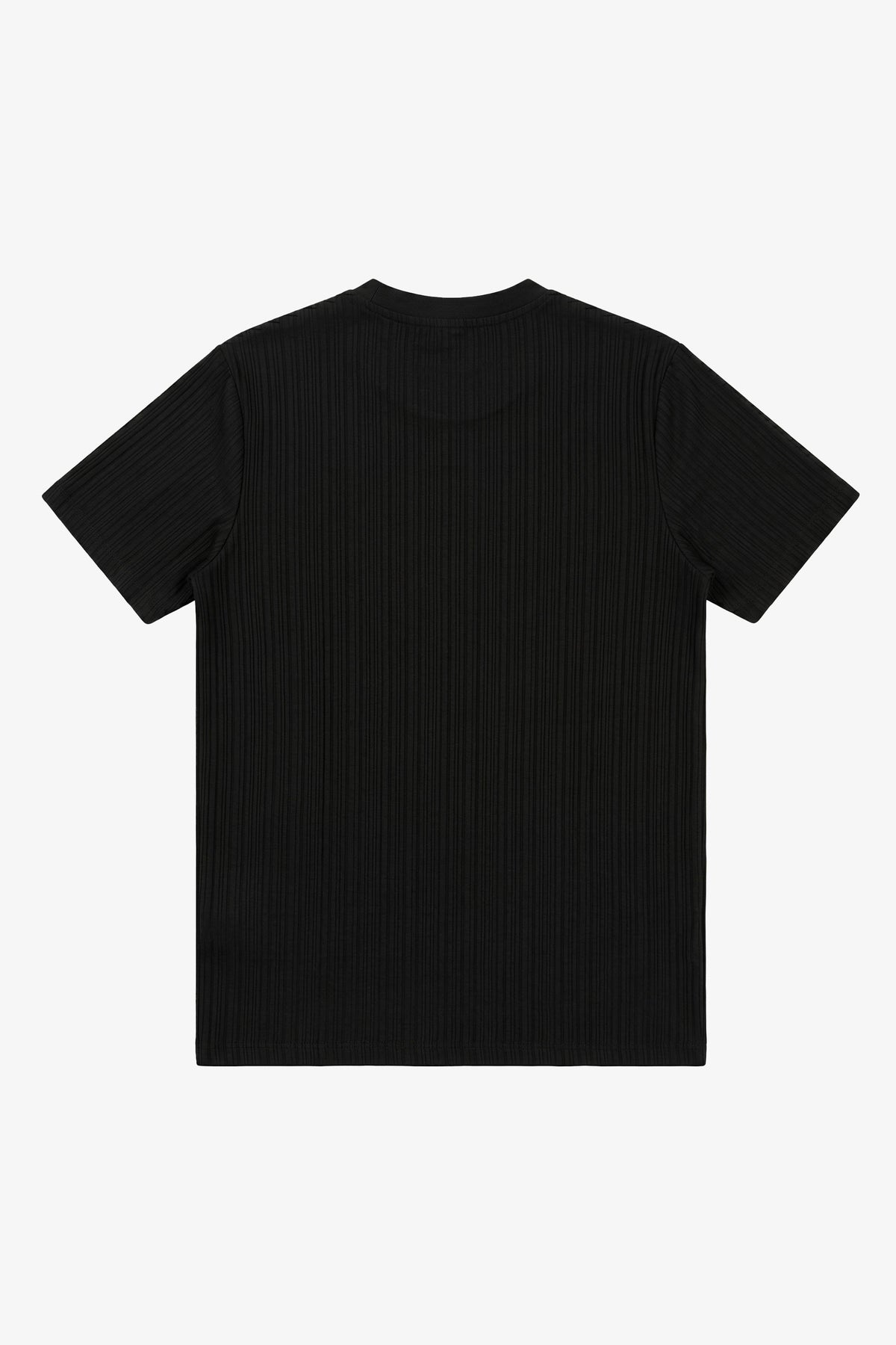 Svart ribbad klassisk t-shirt för män