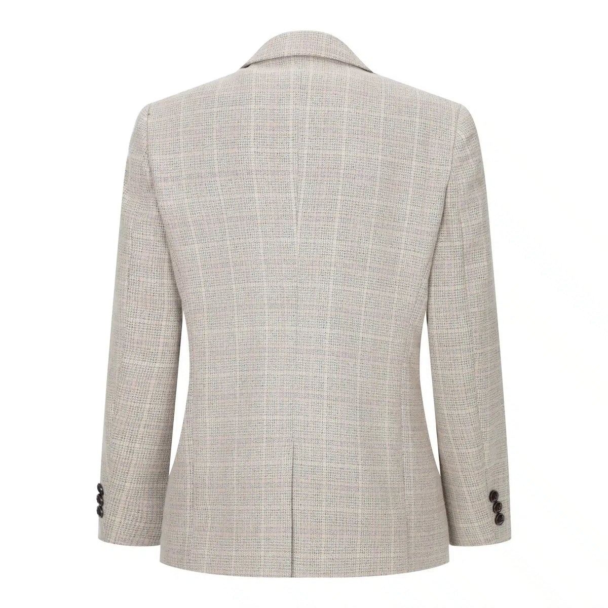 Pojkar Rutig Tweed Beige Brun 3-delad Kostym Bröllop Vintage Retro Klassisk