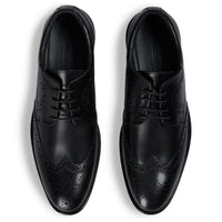 Cambridge - Herr Svarta Wingtip Brogue Derbyskor