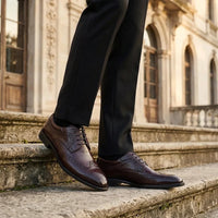 Cambridge - Herr Mörkbruna Wingtip Brogue Derbyskor
