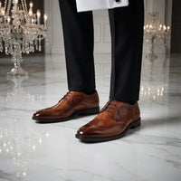 Cambridge - Herr Bruna Wingtip Brogue Derbyskor
