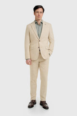 Camden - Herr Beige 3-delad rutig kostym