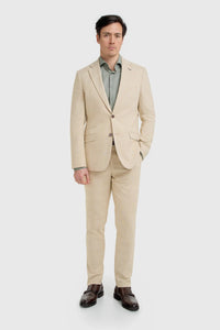 Camden - Herr Beige 3-delad rutig kostym