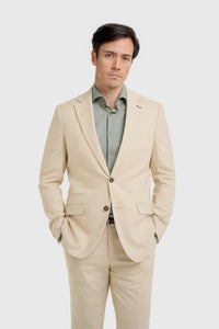 Camden - Herr Beige 3-delad rutig kostym