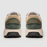 Canbera - Herrsneakers i lätt mocka, salviagröna
