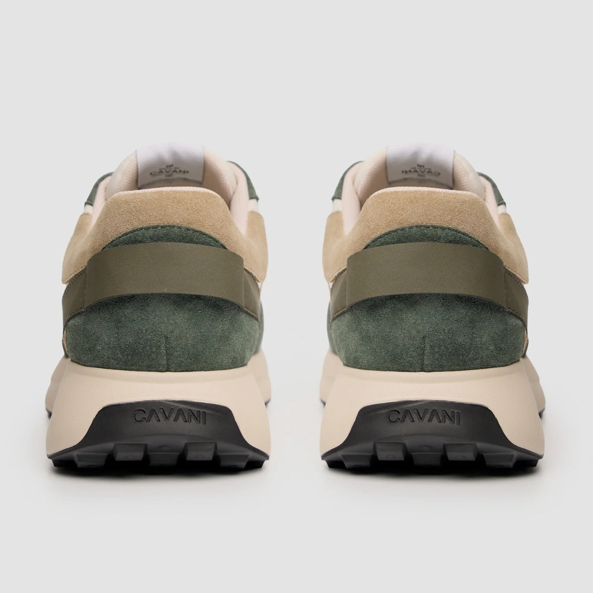 Canbera - Herrsneakers i lätt mocka, salviagröna