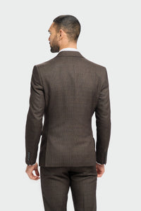 Caridi - Herrkavaj i tweed, brun