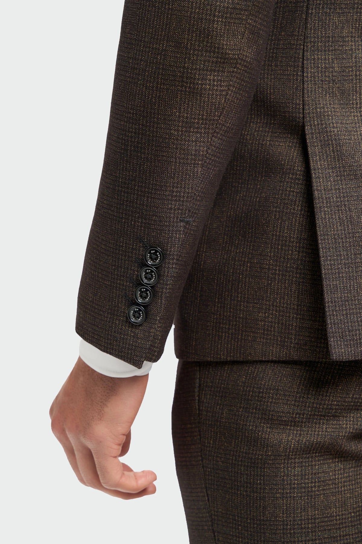 Caridi - Herrkavaj i tweed, brun