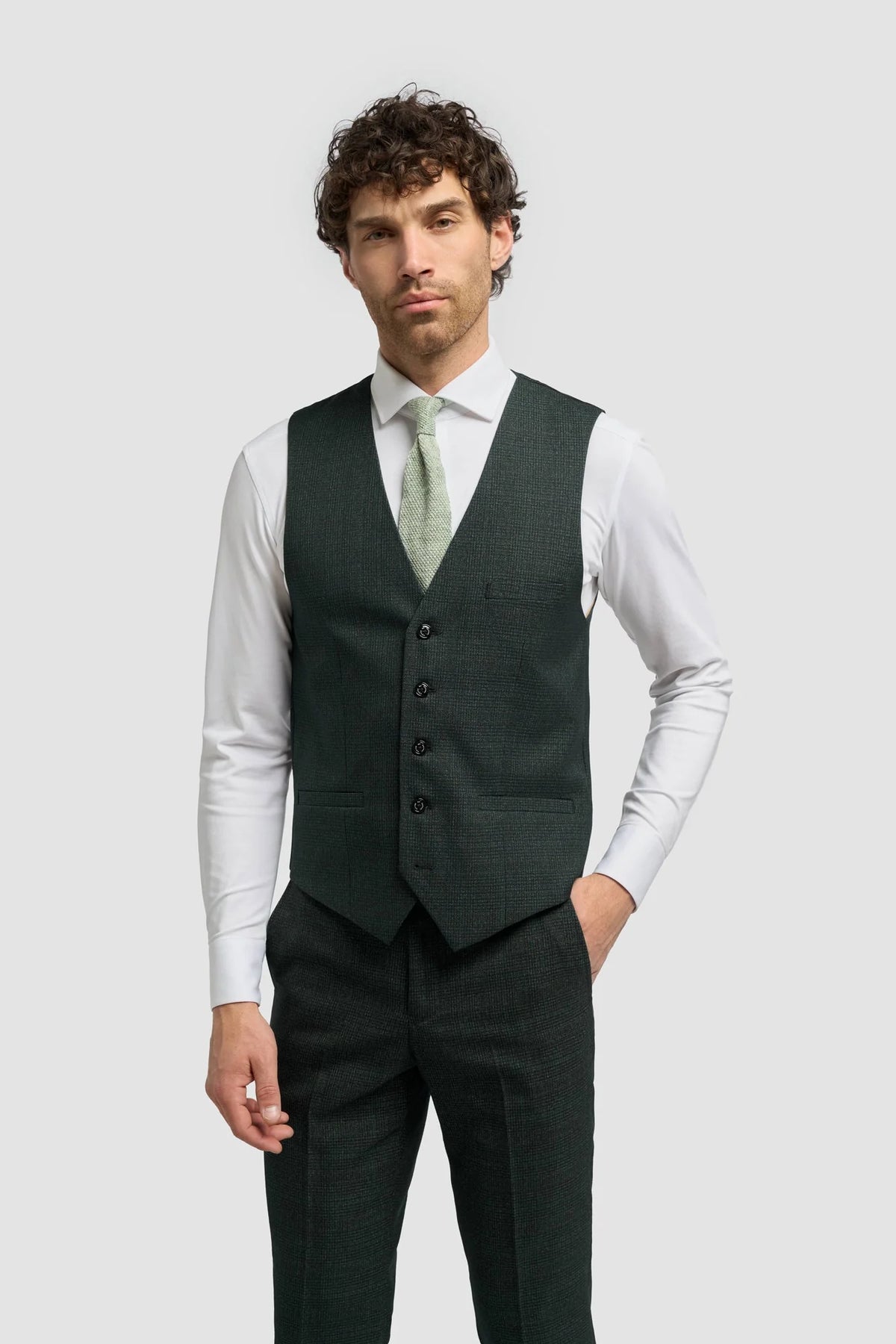 Caridi - Herr Olivgrön Tweedväst