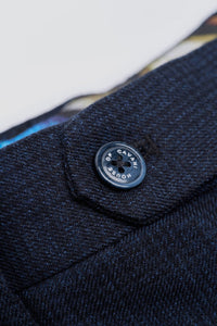 Caridi - Marinblå herrbyxor i tweed