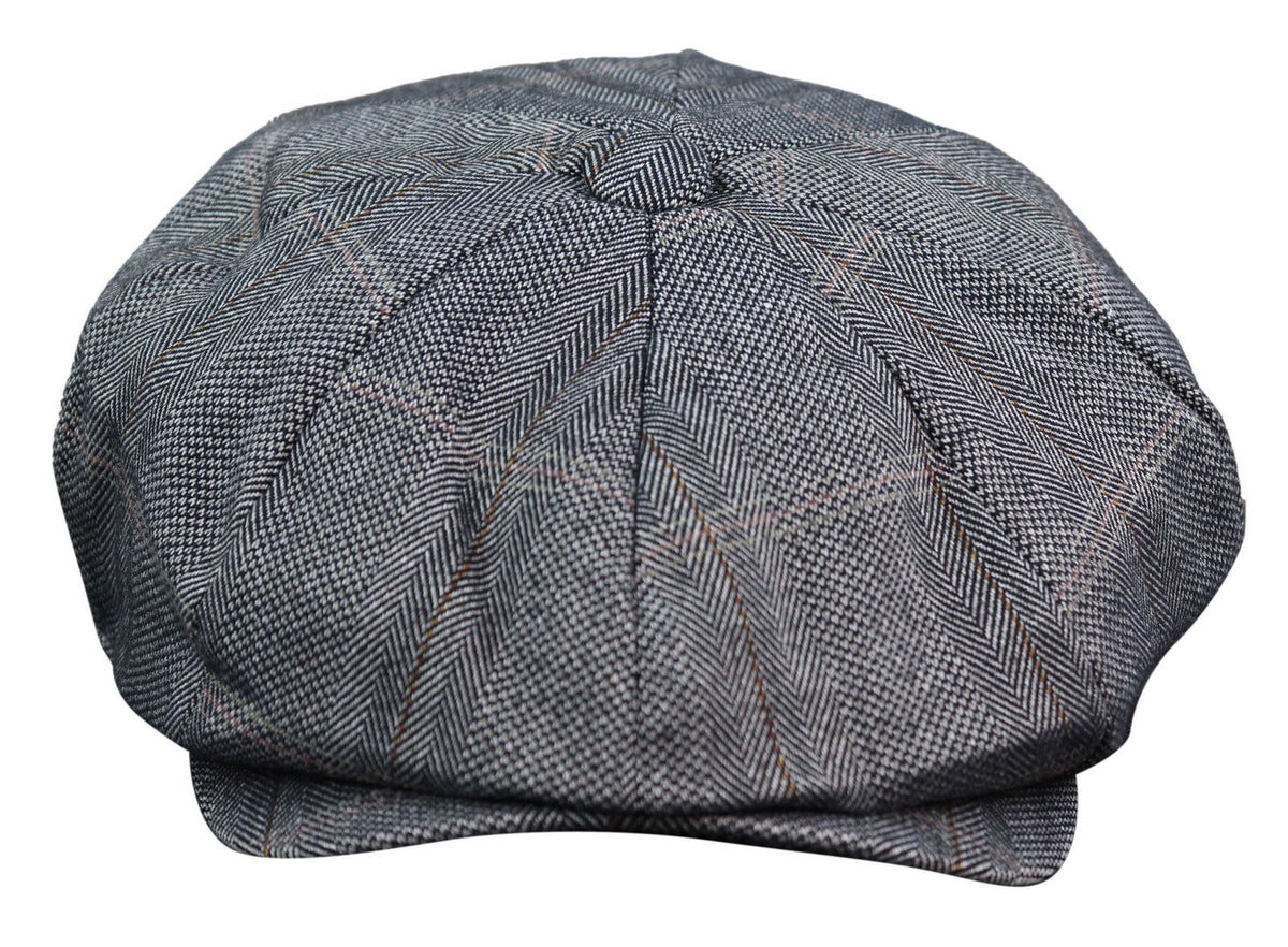 Herr 8 Panel Peaky Blinders Tweed Flat Cap - Cavani Connall