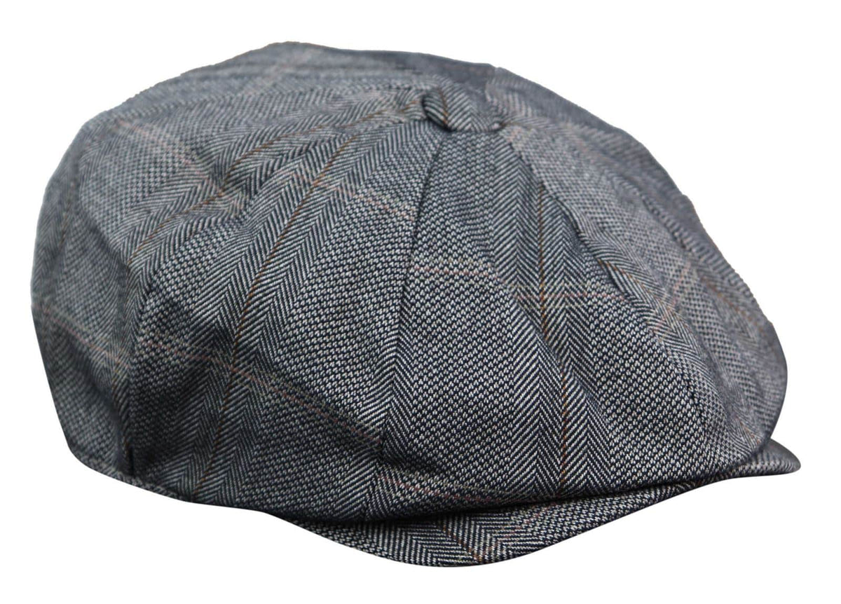 Herr 8 Panel Peaky Blinders Tweed Flat Cap - Cavani Connall