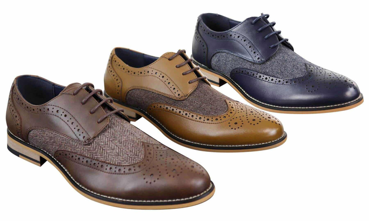 Cavani Horatio - Herr Oxfordskor i tweed och läder