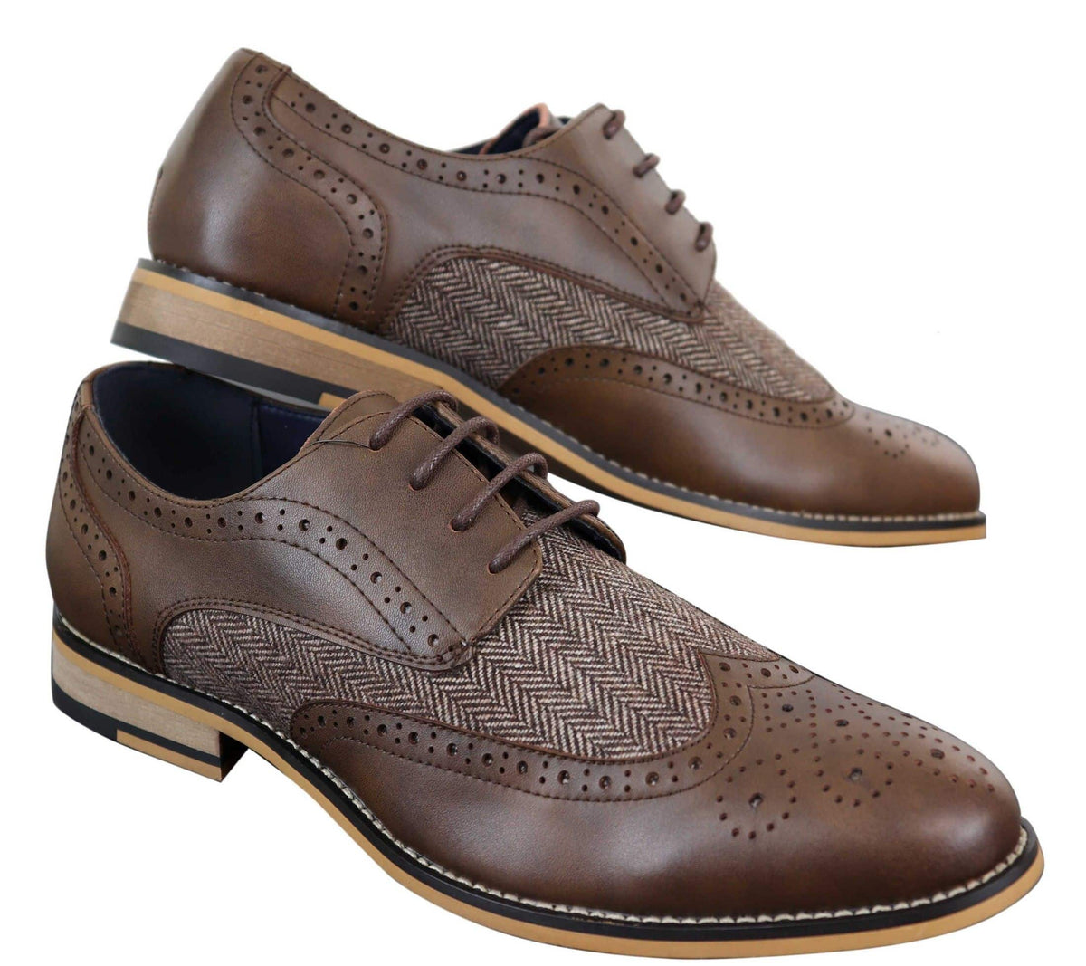 Cavani Horatio - Herr Oxfordskor i tweed och läder