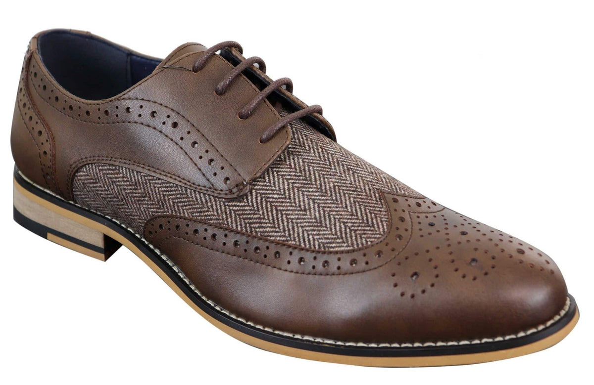Cavani Horatio - Herr Oxfordskor i tweed och läder