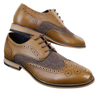 Cavani Horatio - Herr Oxfordskor i tweed och läder