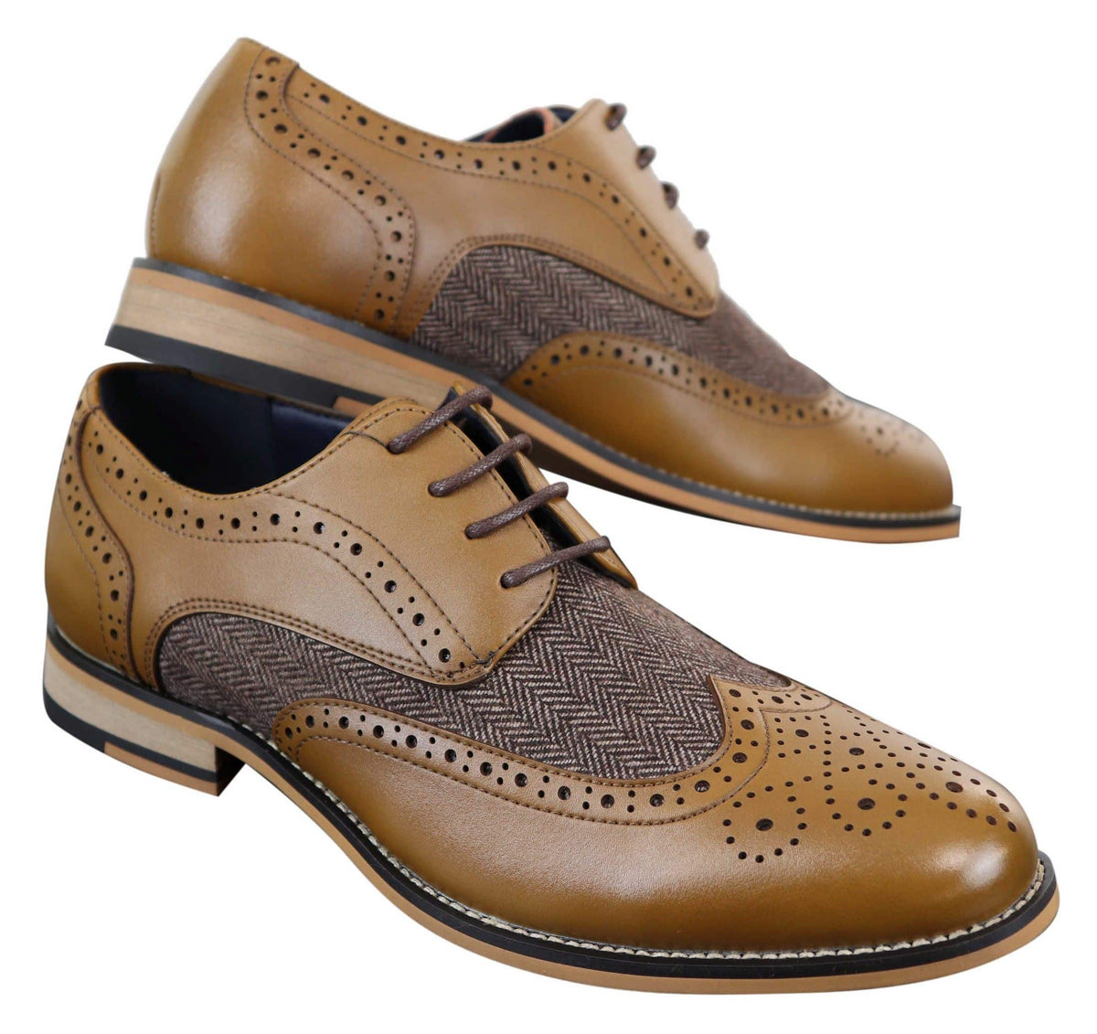 Cavani Horatio - Herr Oxfordskor i tweed och läder