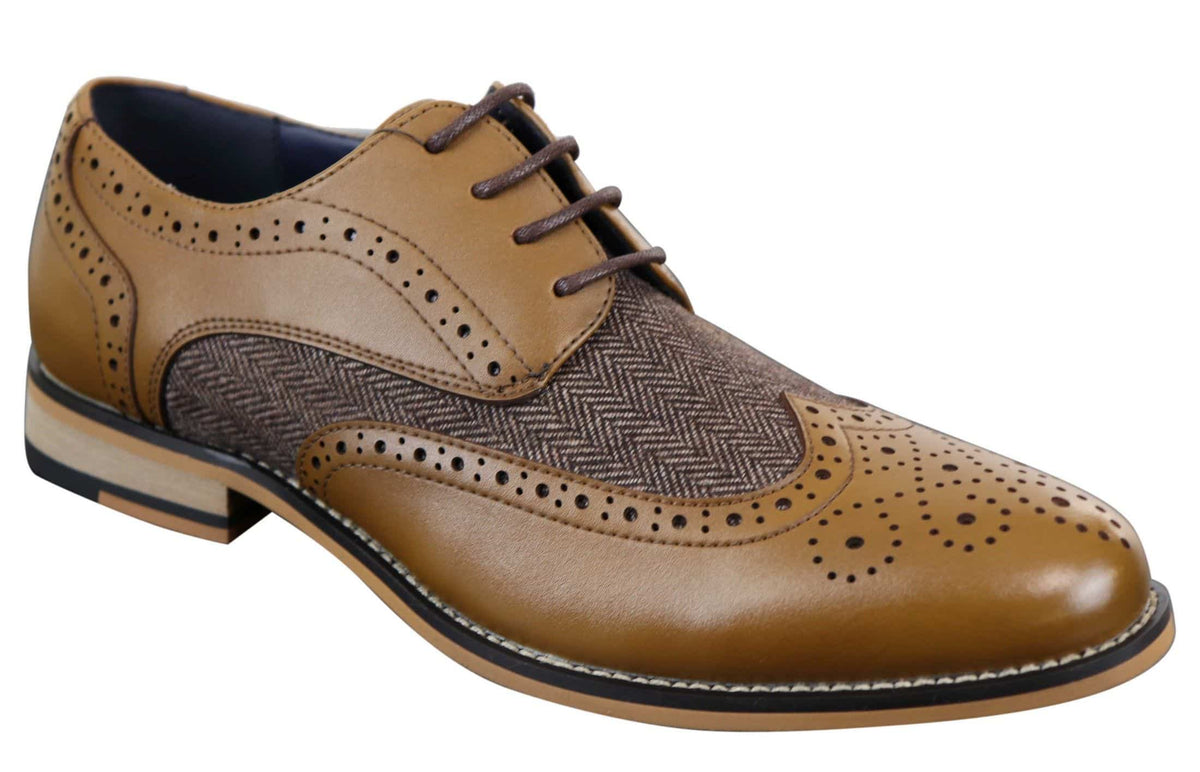 Cavani Horatio - Herr Oxfordskor i tweed och läder