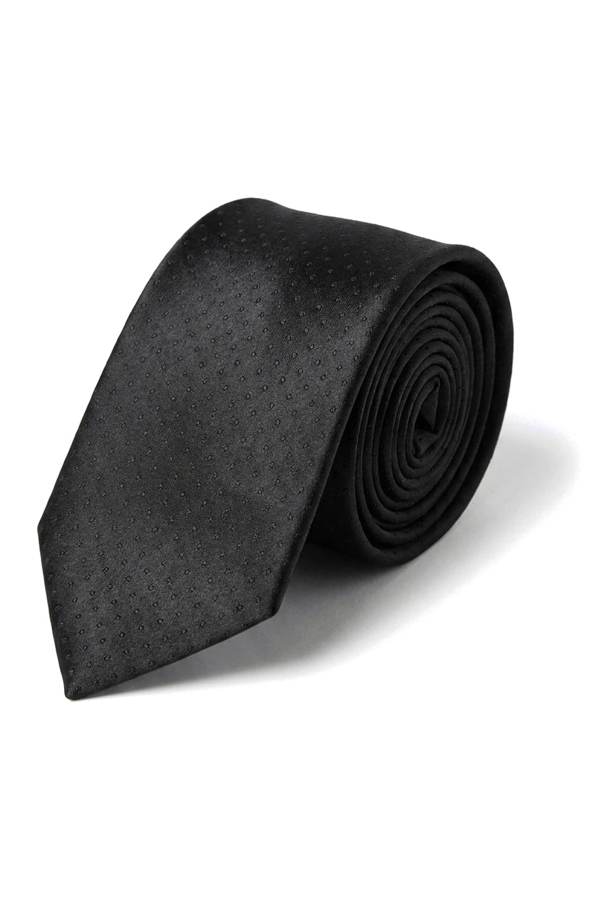 Cavani Satin Slips - Matchande Herrslips i Satin Siden Näsduk & Slipsklämma Prickig Bröllopsbal Kontorsslips