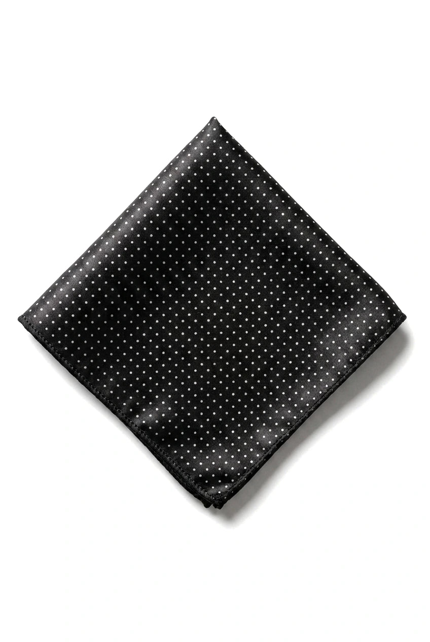 Cavani Satin Slips - Matchande Herrslips i Satin Siden Näsduk & Slipsklämma Prickig Bröllopsbal Kontorsslips