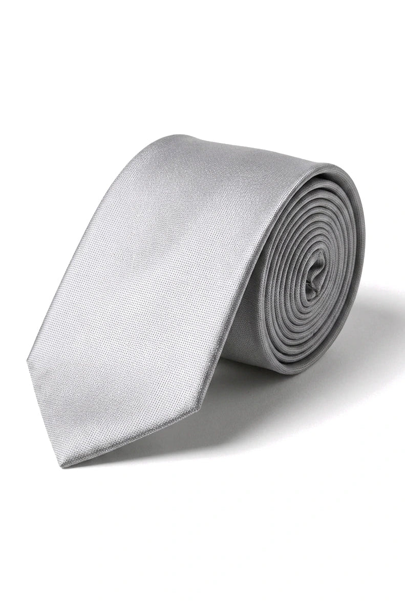 Cavani Satin Slips - Matchande Herrslips i Satin Siden Näsduk & Slipsklämma Prickig Bröllopsbal Kontorsslips